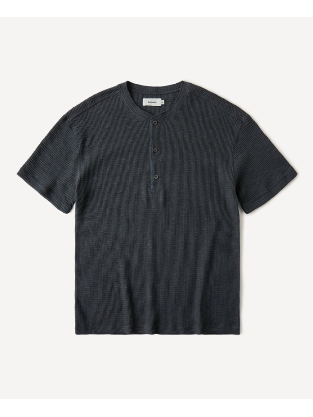 Honeycomb Waffle Knit Henley T-shirt XL